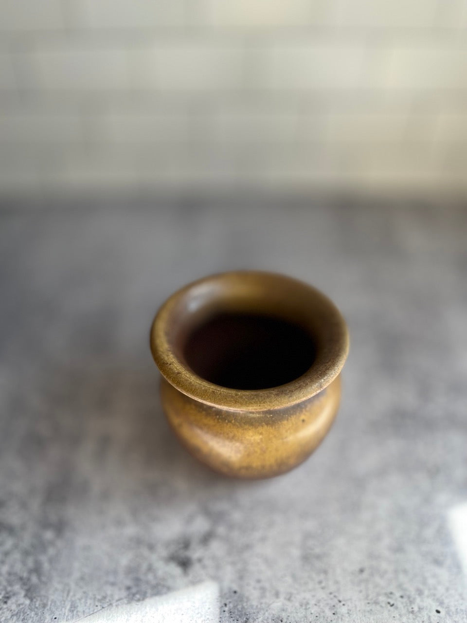 Vase - Small Salt Wood Fired - Brown