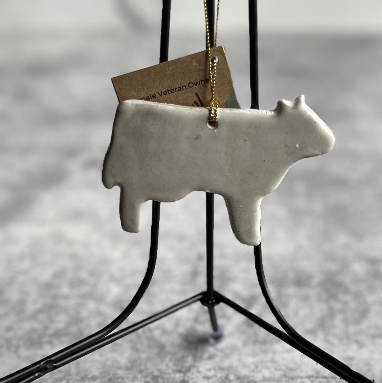 white-cow-ornament