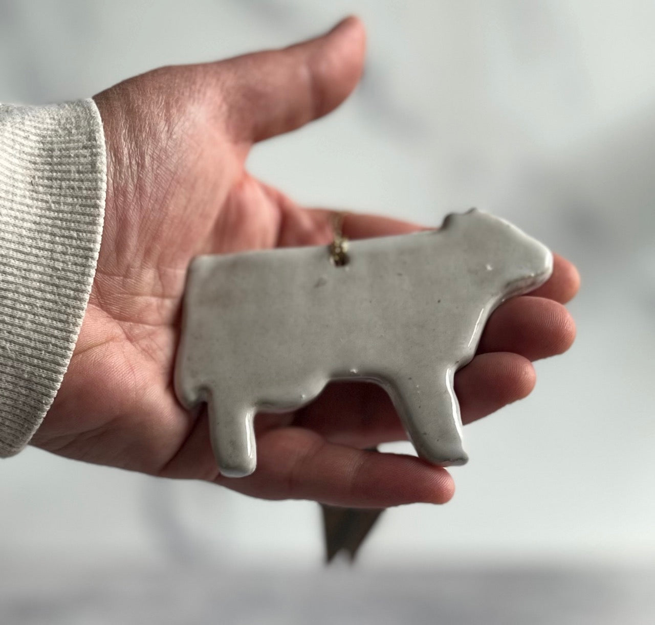 white-cow-ornament
