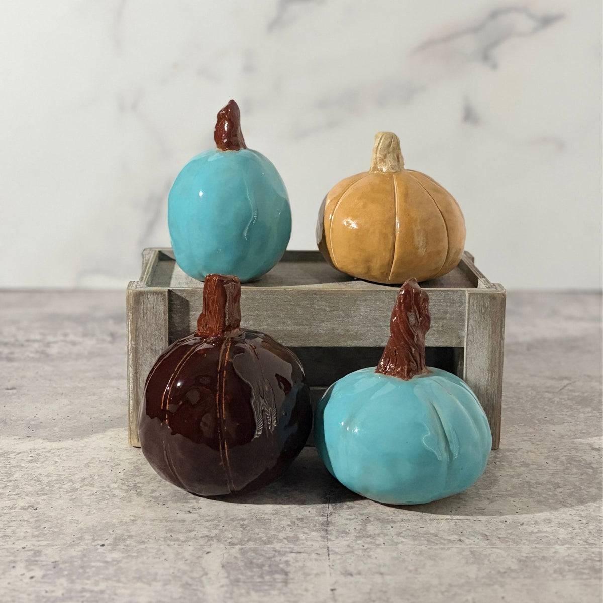 Handmade Tiny Ceramic Pumpkins | Farmhouse Fall Decor