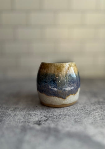 Vase - Blue & Tan - Small
