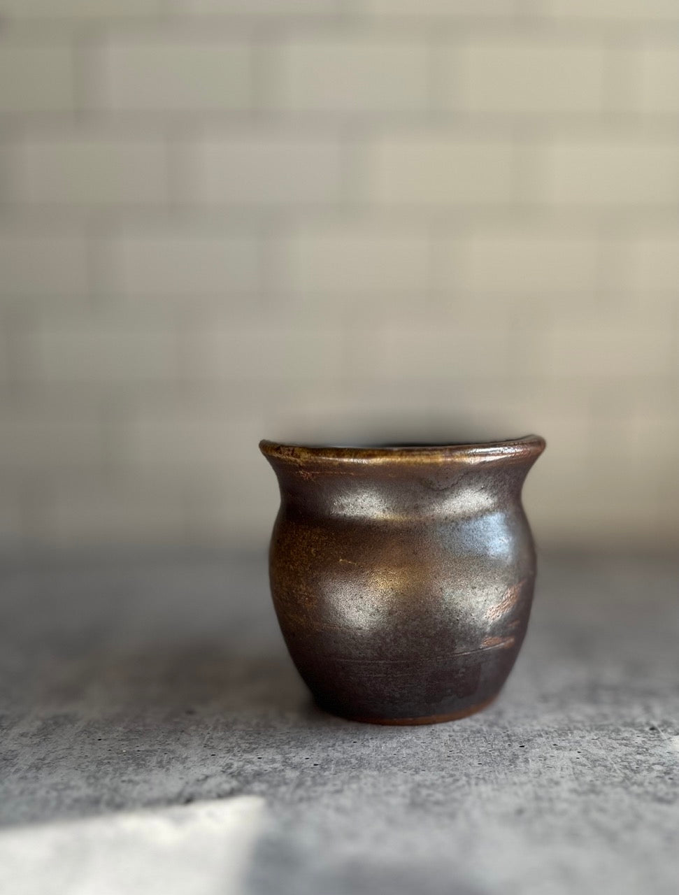 Vase - Small Salt Wood Fired - Brown