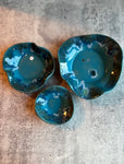Handcrafted Blue Wacky Bowls - set of 3