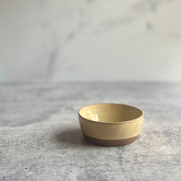 Handmade Stoneware Prep Bowl | Small White, Turquoise, Yellow, Green