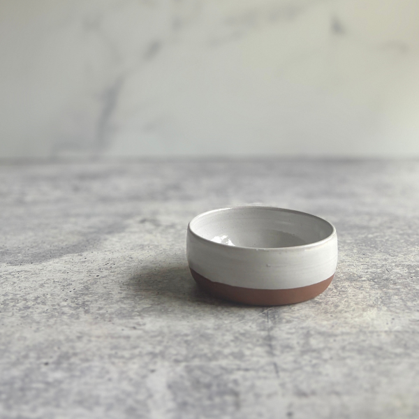 Handmade Stoneware Prep Bowl | Small White, Turquoise, Yellow, Green