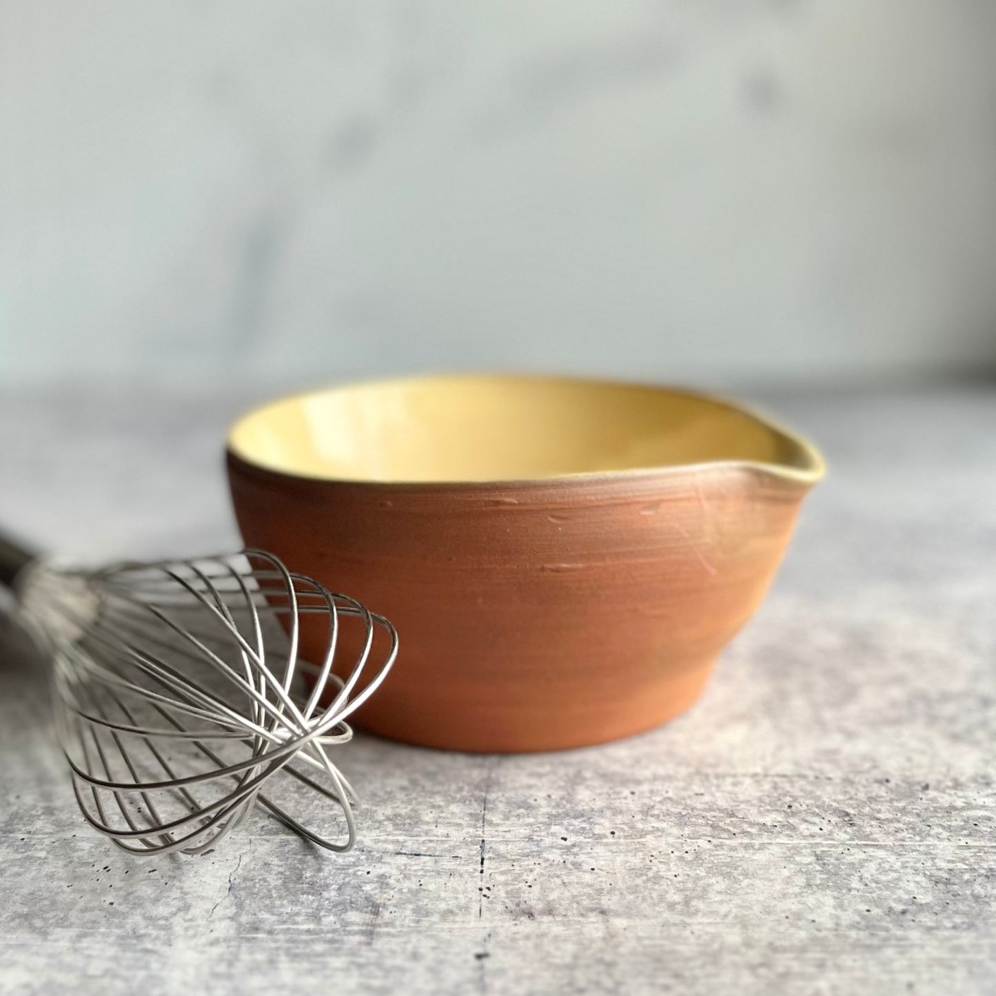 Handmade Ceramic Batter Bowl | Artisan Stoneware Mixing Bowl with Pour Spout