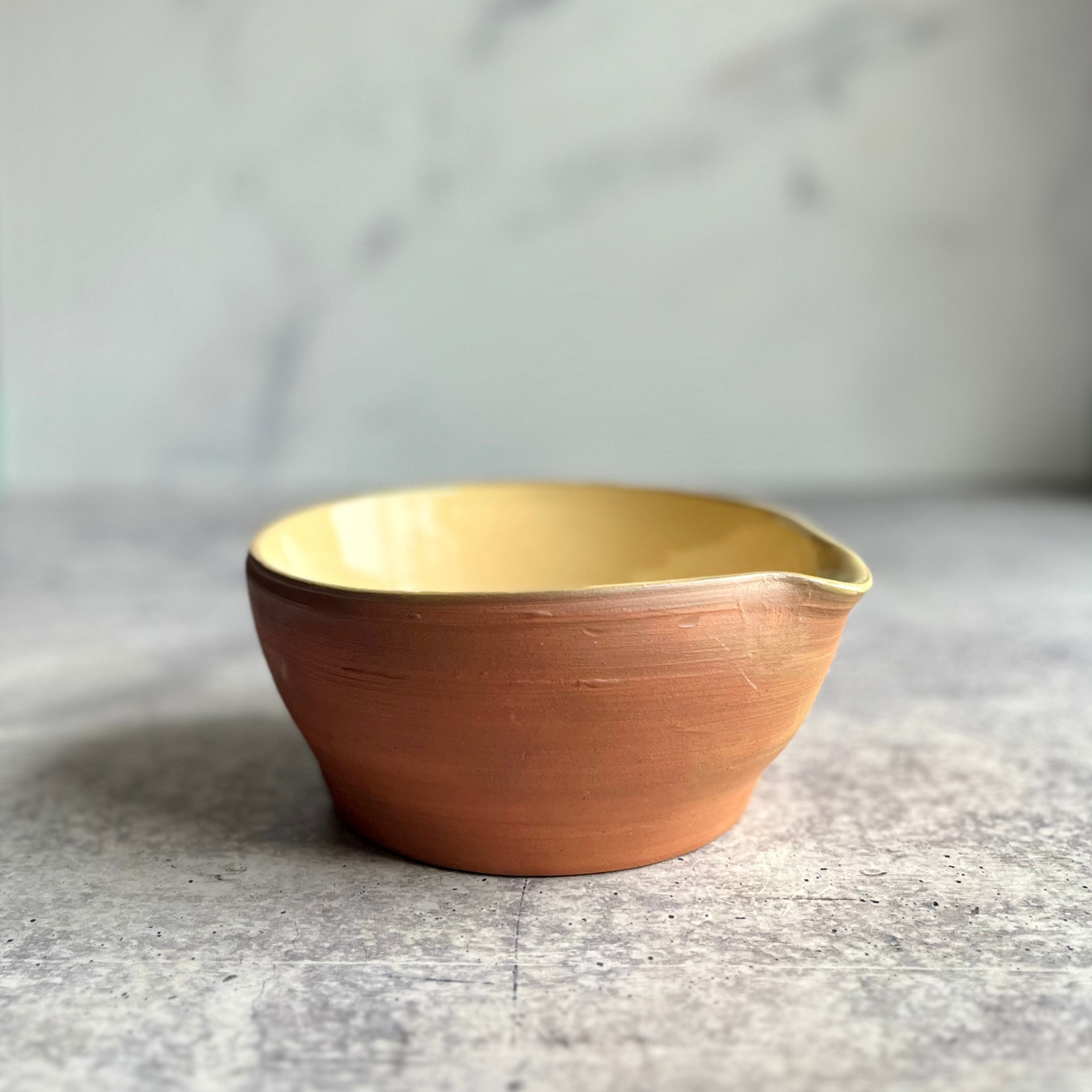 Handmade Ceramic Batter Bowl | Artisan Stoneware Mixing Bowl with Pour Spout
