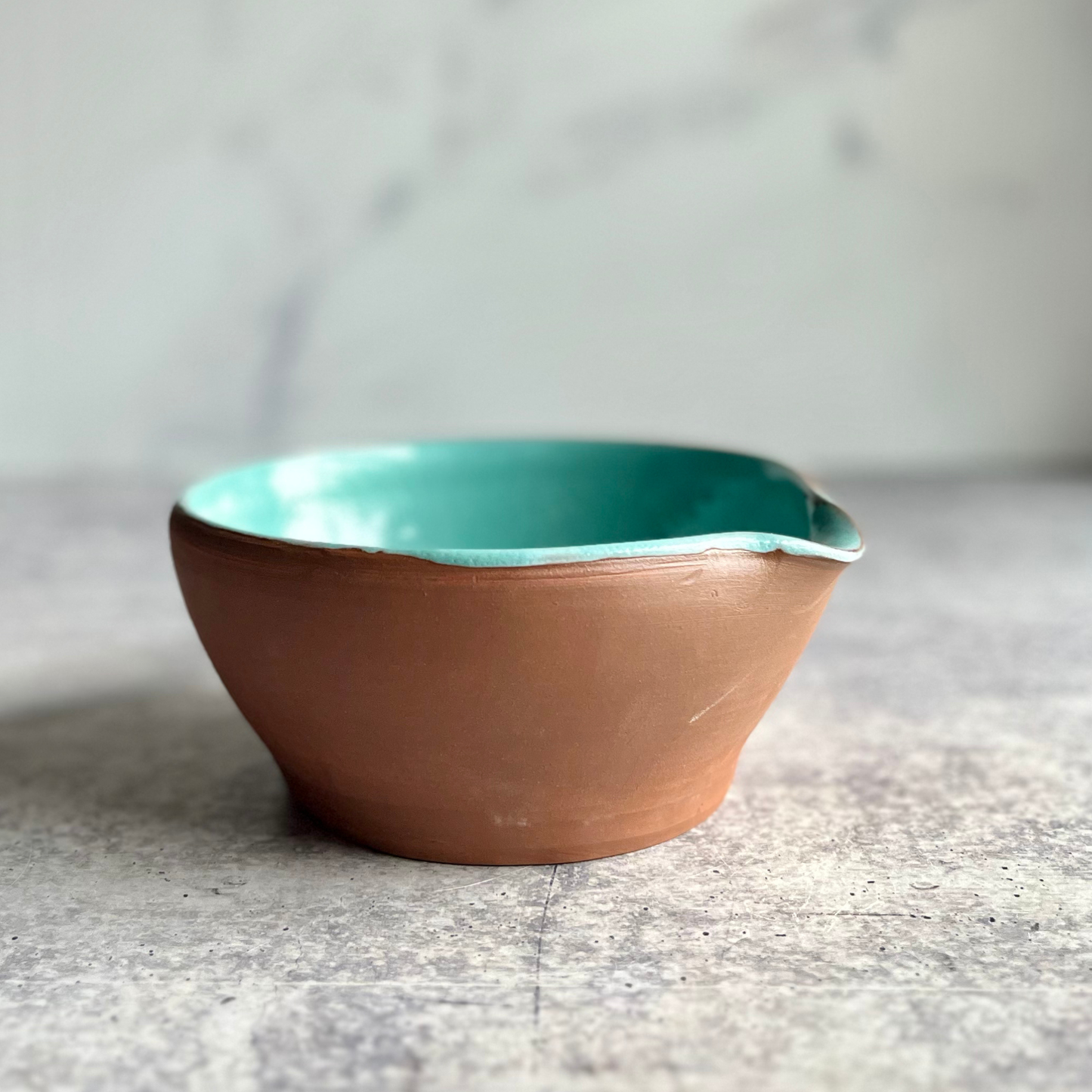 Handmade Ceramic Batter Bowl | Artisan Stoneware Mixing Bowl with Pour Spout