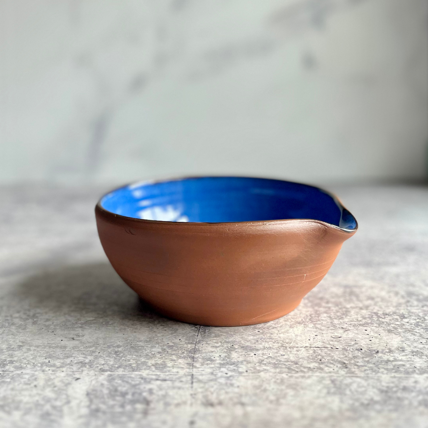 Handmade Ceramic Batter Bowl | Artisan Stoneware Mixing Bowl with Pour Spout
