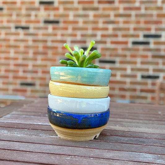 Handmade Ceramic Planter with Drainage Hole | 6" Round Stoneware Pot