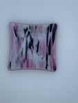 Pink and Black Swirl Glass Dish