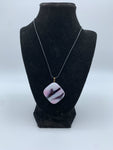 Pink and Black Glass Pendant