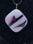 Pink and Black Glass Pendant
